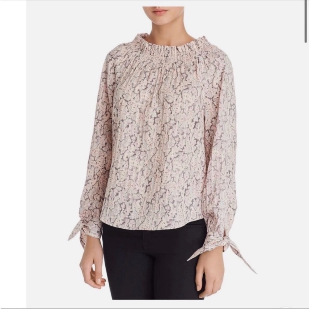 LA VIE Rebecca Taylor Paisley Smocked Blouse